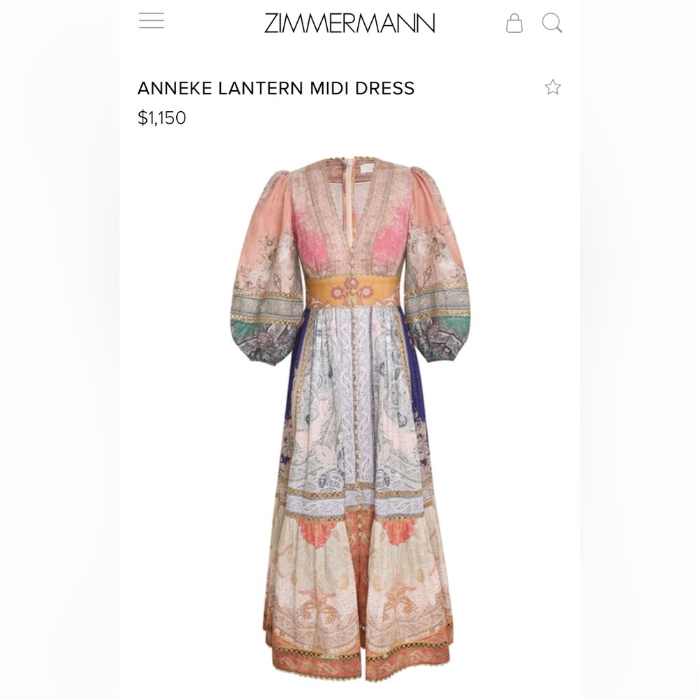 Anneke lantern midi dress Zimmerman